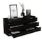Tuhome Asteria 6 Drawer Double Dresser, Metal Handles, Black CLW5956 - alternate 3